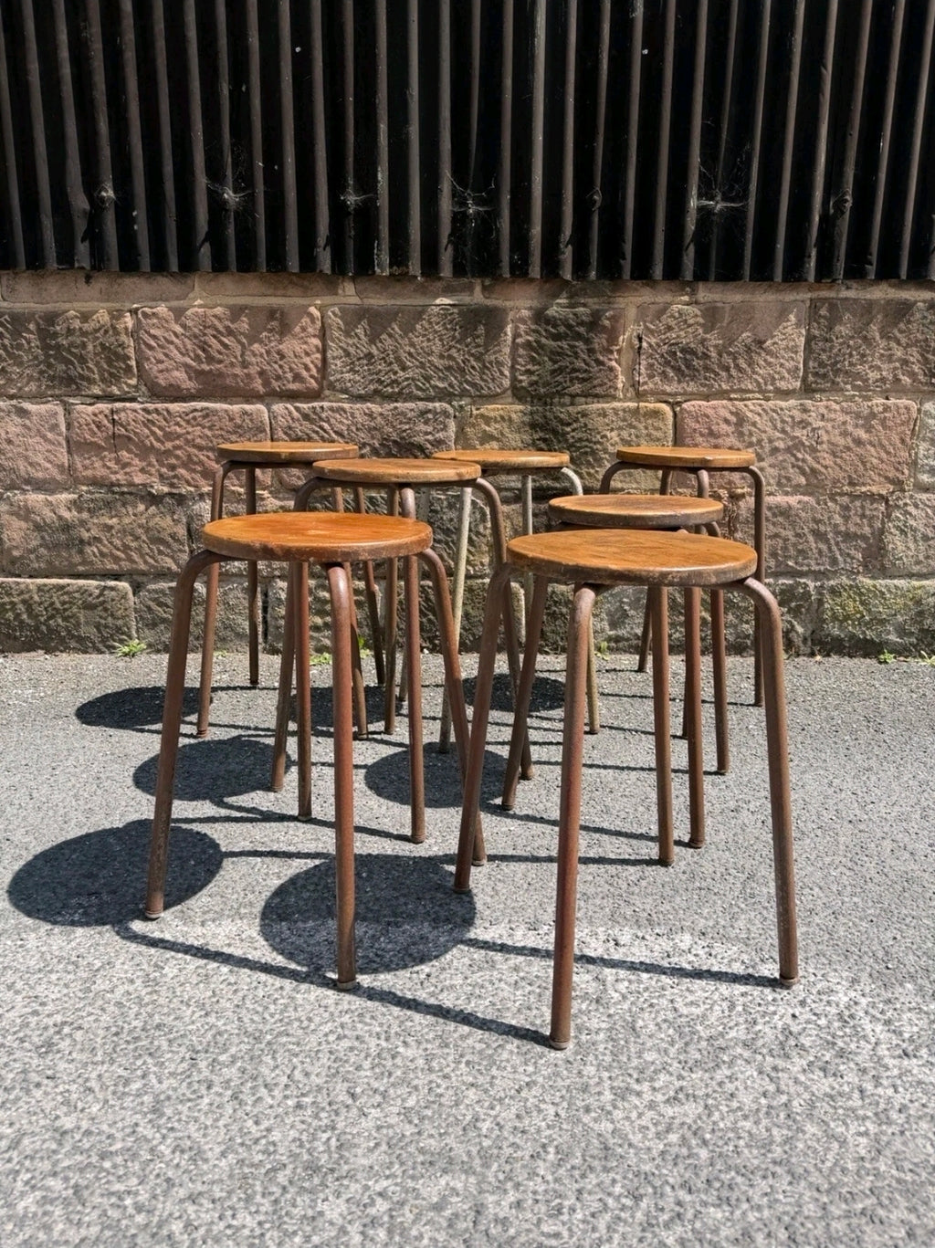 Vintage 1950s Art School/lab Stools. Original, Industrial, Bedside, Lamp Table
