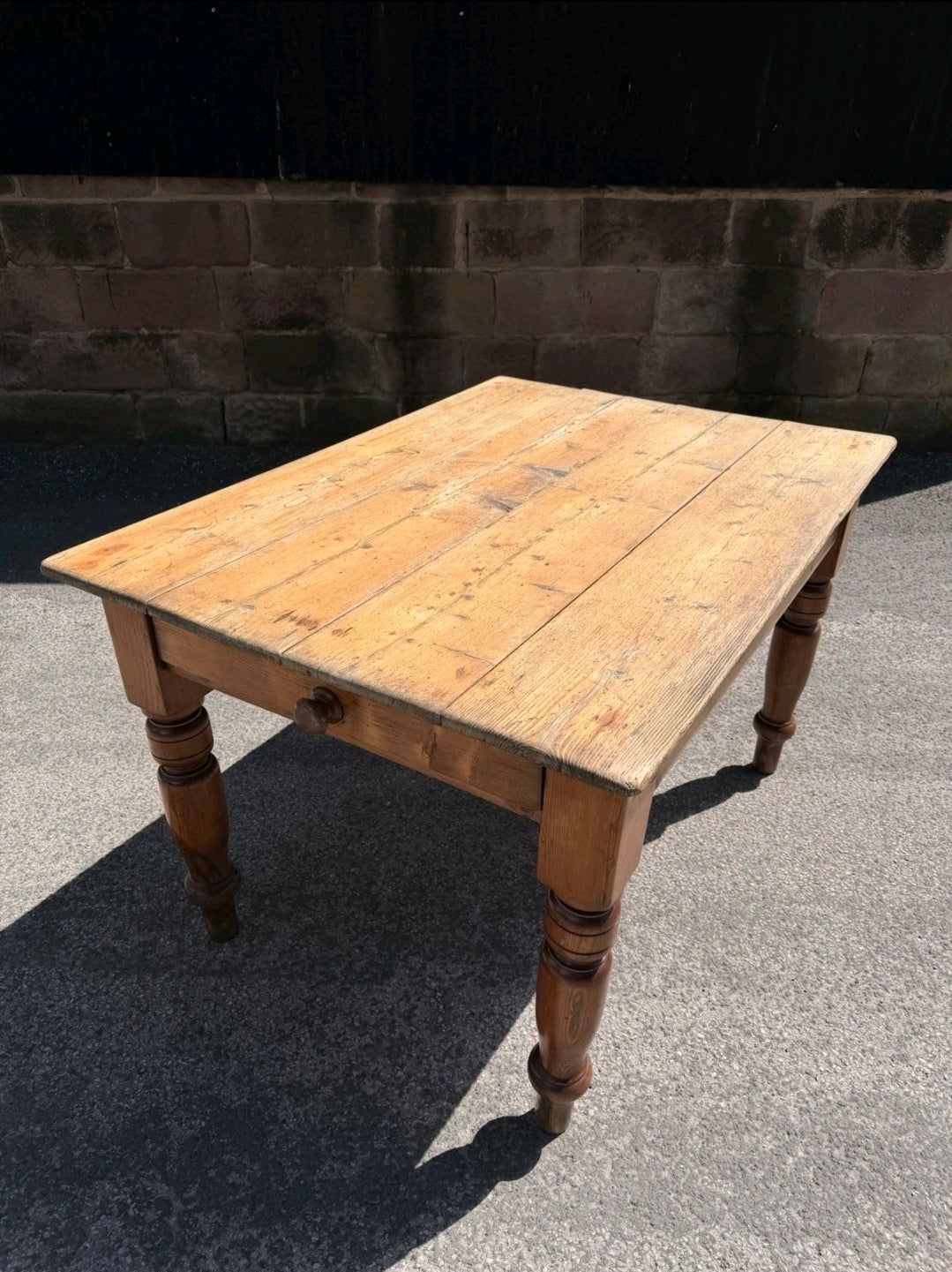 Victorian Farmhouse Antique Pine Dining Table C1880. Country, Cottage, Rustic.