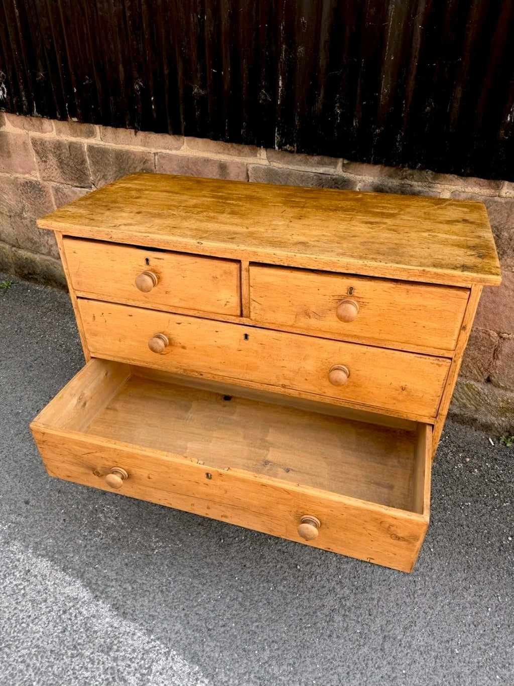 Large Victorian Pine Chest Of Drawers 2 Over 3, Country Farmhouse, Bedroom