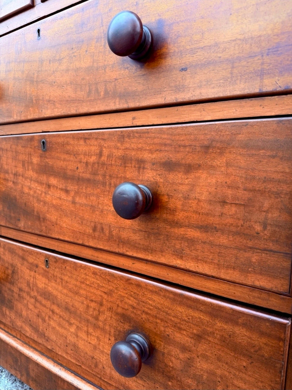 Antique Mahogany Chest Of Drawers, Victorian Original, 5 Drawers, Bedroom