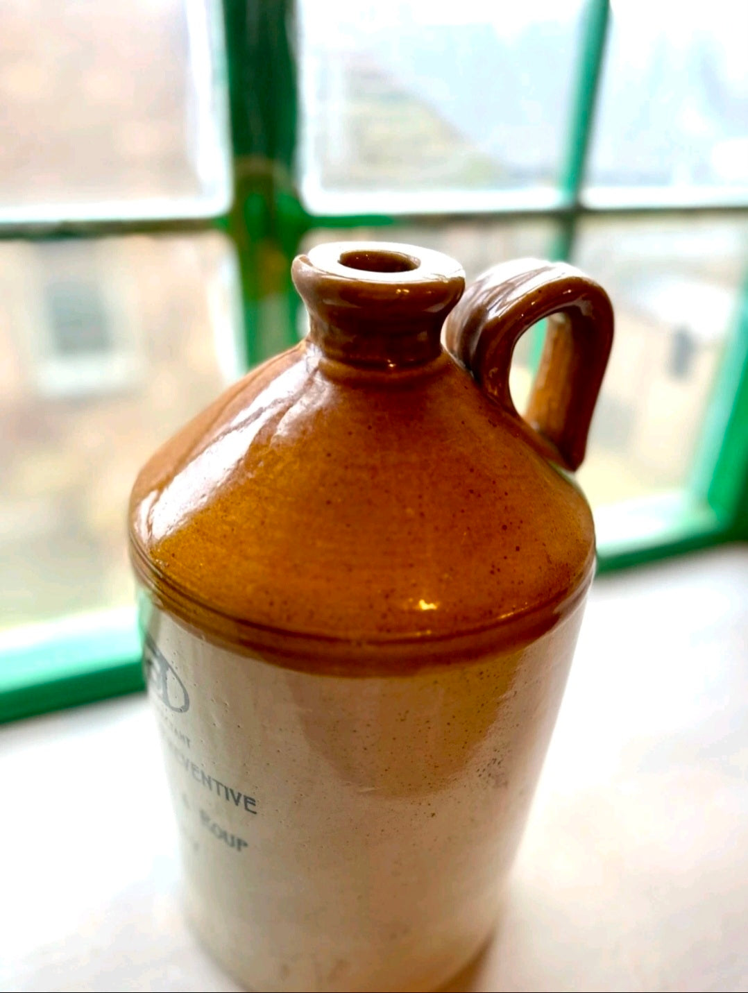 Antique Stoneware Flagons. 19th Century. Collectible, Decorative,Flower Vase