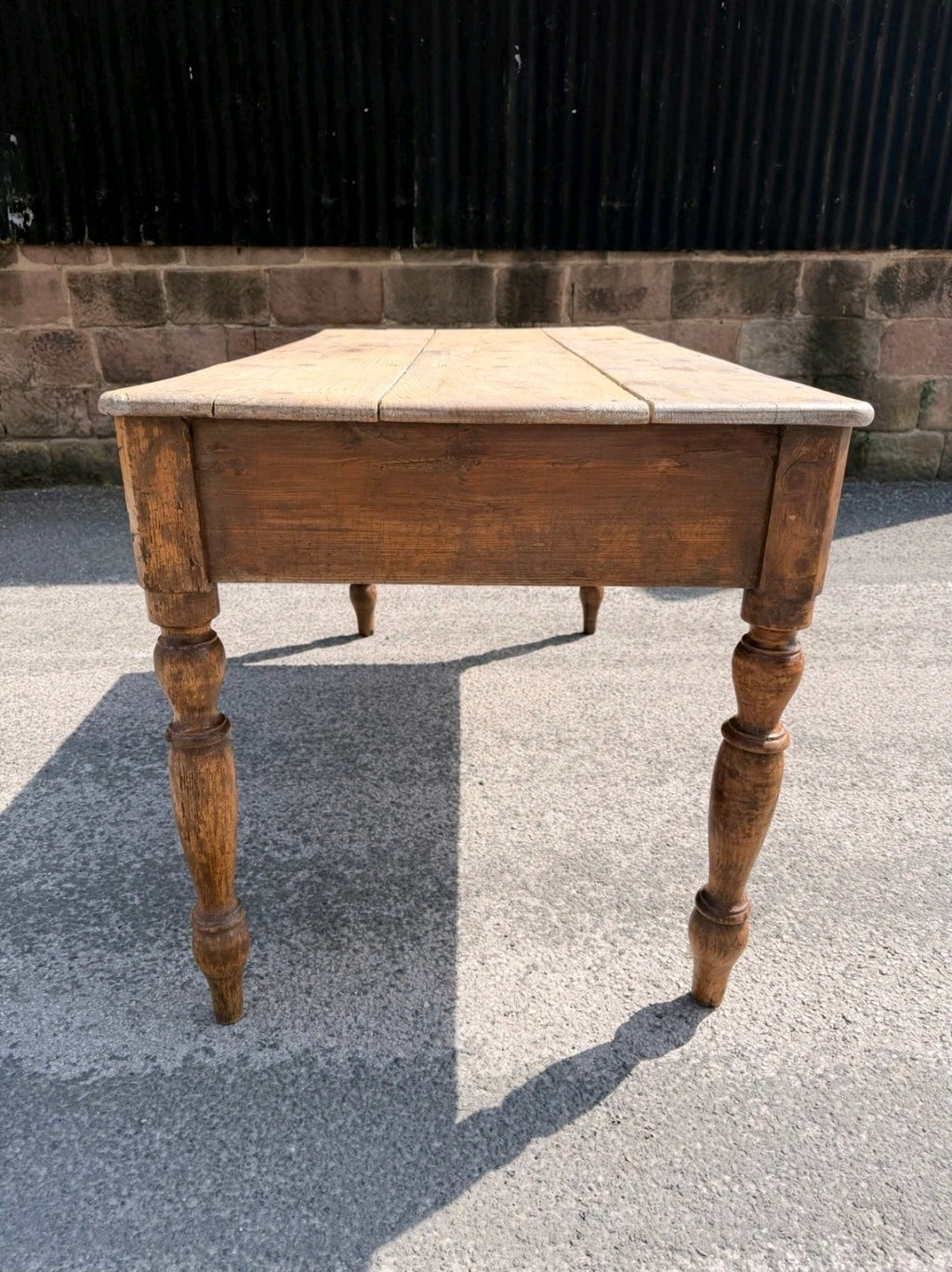 Antique Pine Farmhouse Dining Table c1890. Italian, Country, Cottage, Rustic.