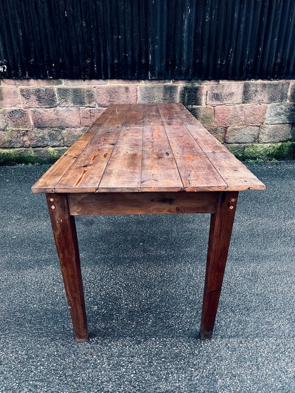 Extra Large Victorian Farmhouse Scrub Top Pine Estate Made Kitchen Table C1880.