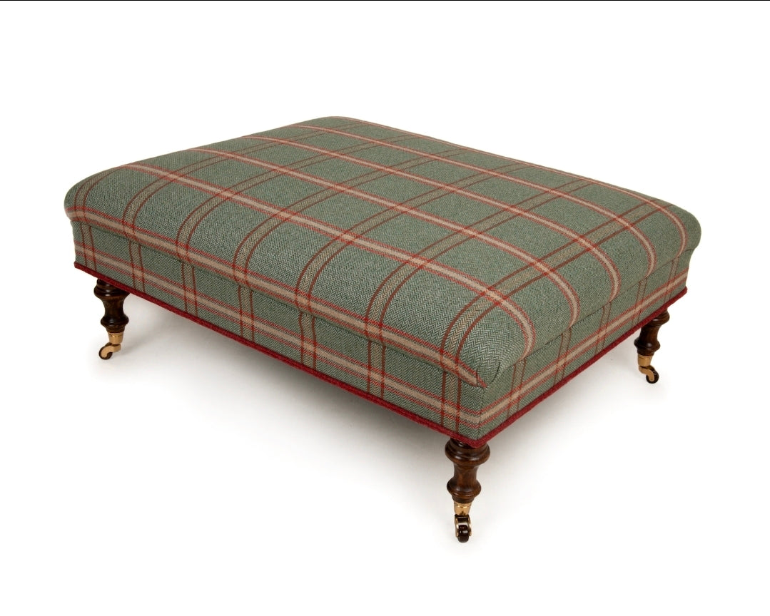 Handmade Bespoke Footstool – Choose Your Size, Fabric & Finish