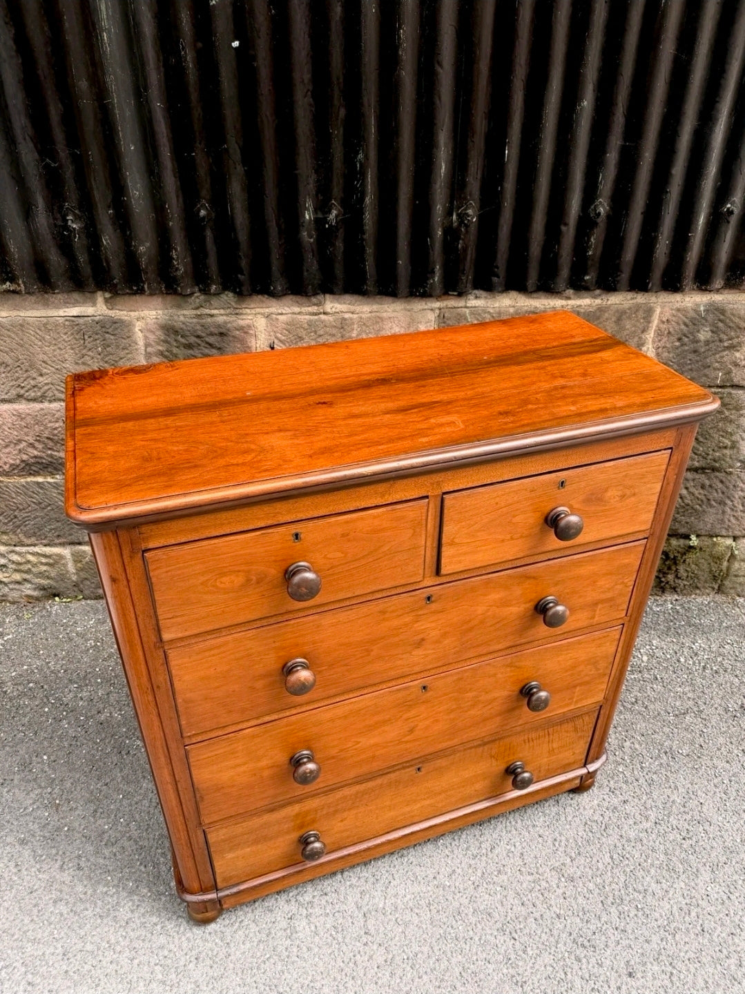 Antique Mahogany Chest Of Drawers, Victorian Original, 5 Drawers, Bedroom