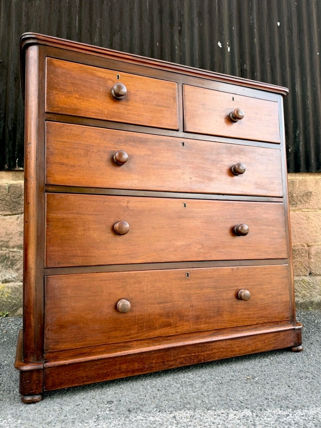 Large Original Mahogany Victorian Chest Of Drawers C1880, Storage, Bedroom,