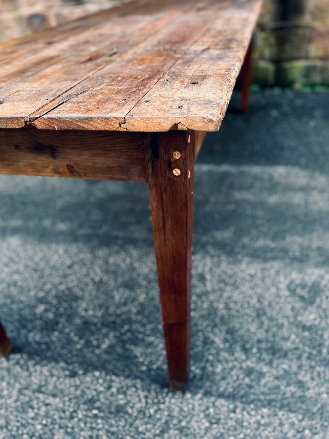 Extra Large Victorian Farmhouse Scrub Top Pine Estate Made Kitchen Table C1880.