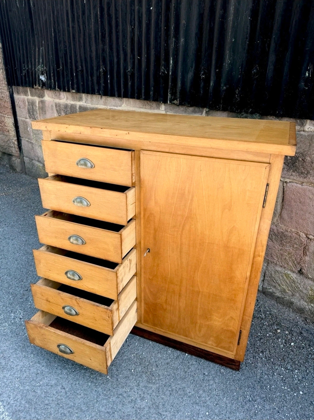 Mid Century Merchants Chest Of Drawers, Cupboard, Haberdashery,Bedroom,Clothes