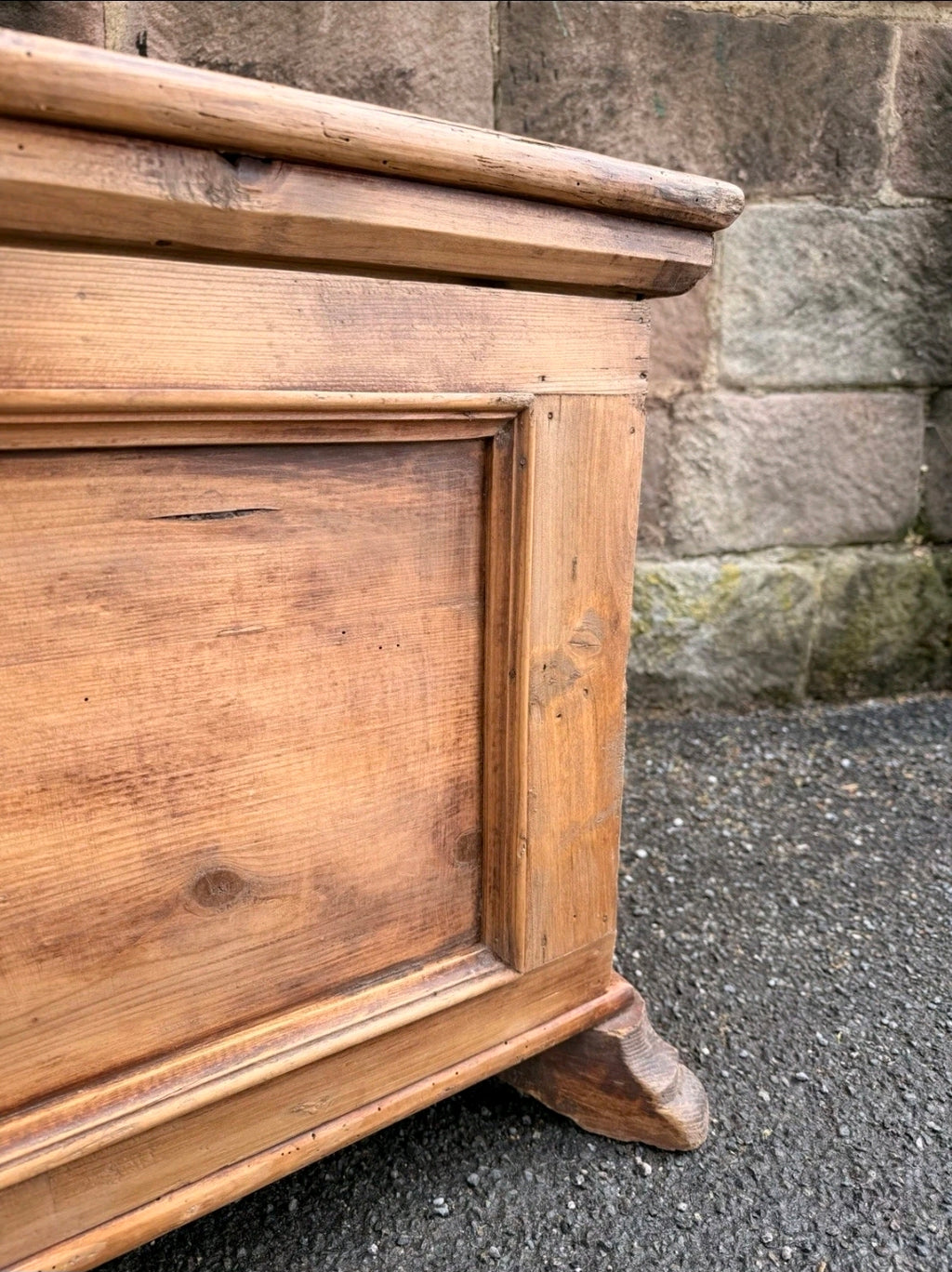 Antique Pine Blanket Box c1890. Trunk, Storage, Coffee Table. Bedroom. Italian