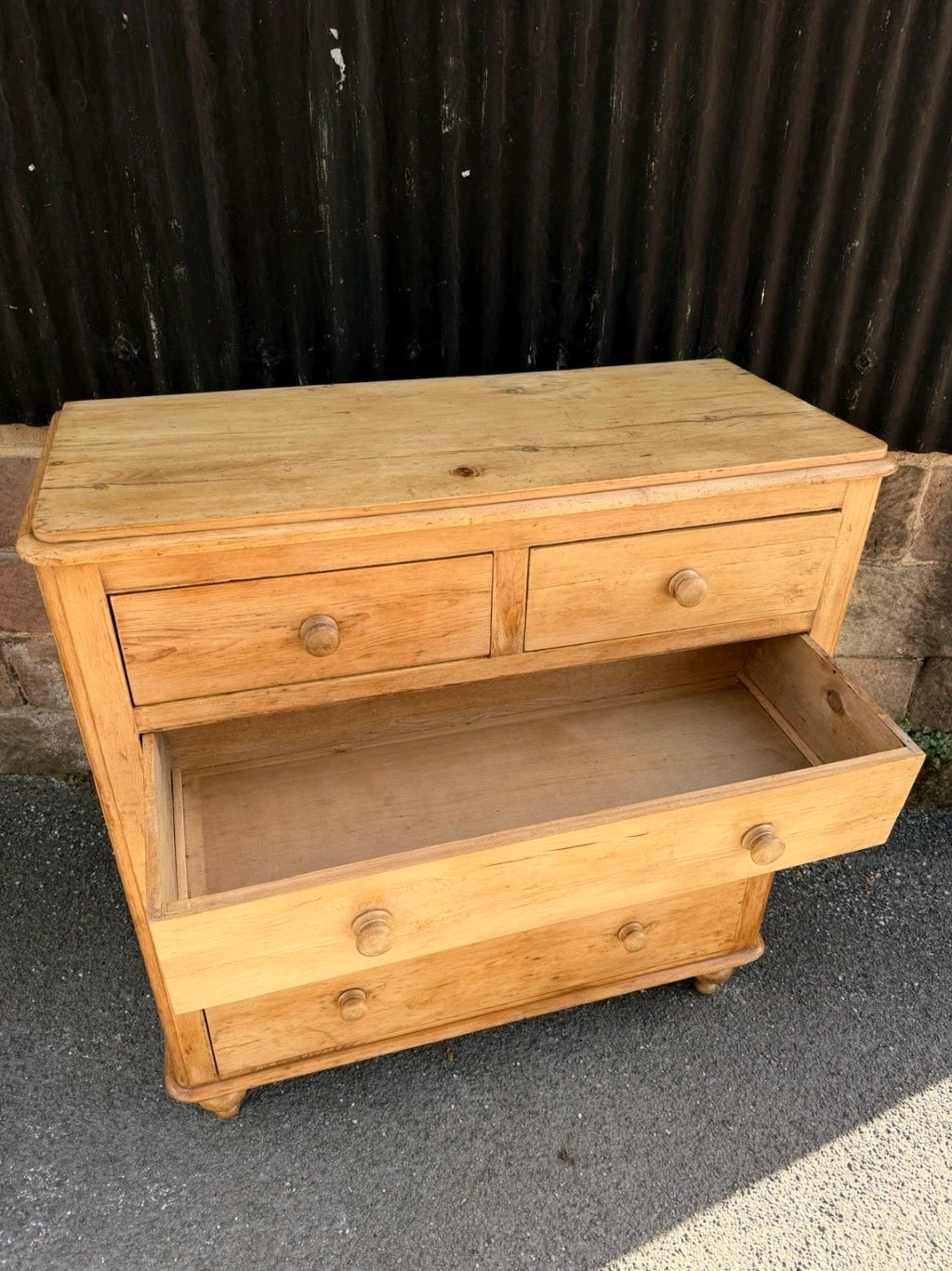 Large Antique Victorian Pine Chest Of Drawers, Country Farmhouse, Bedroom. Tall
