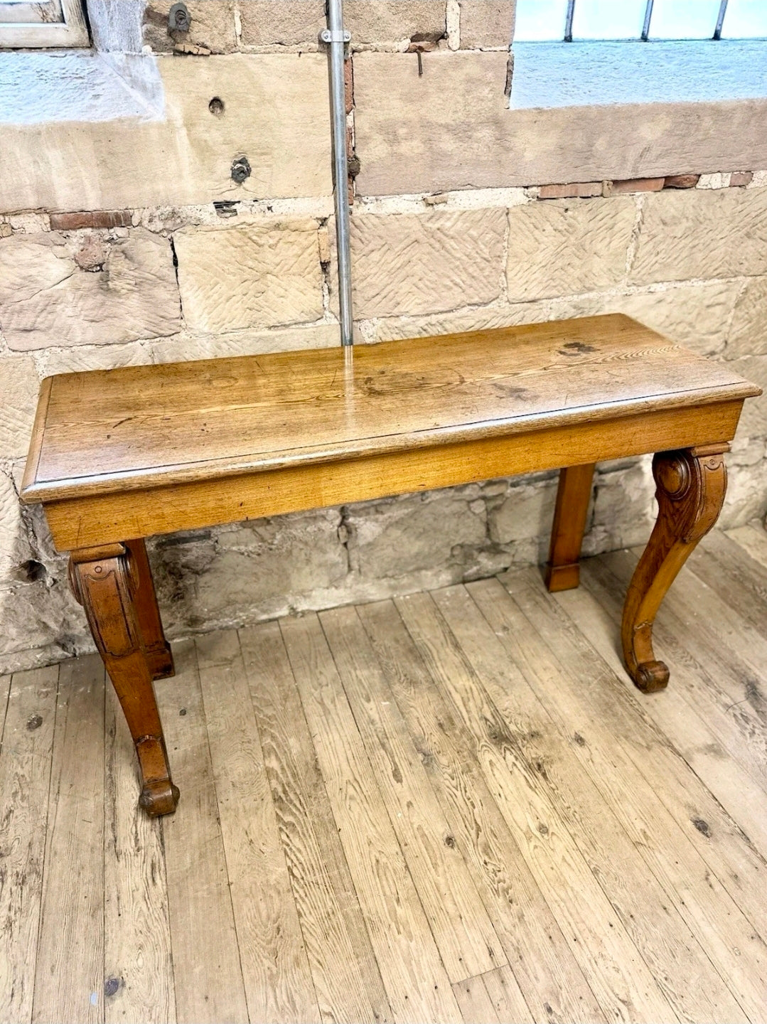 Antique Victorian Oak Console Table, Hall Table. Cabriole Legs, Hallway.