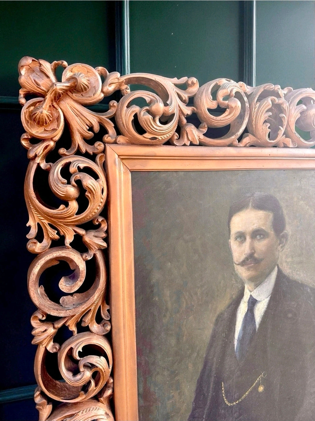 Original Oil Painting Of Gentleman In Gilt Wood Frame. c1910