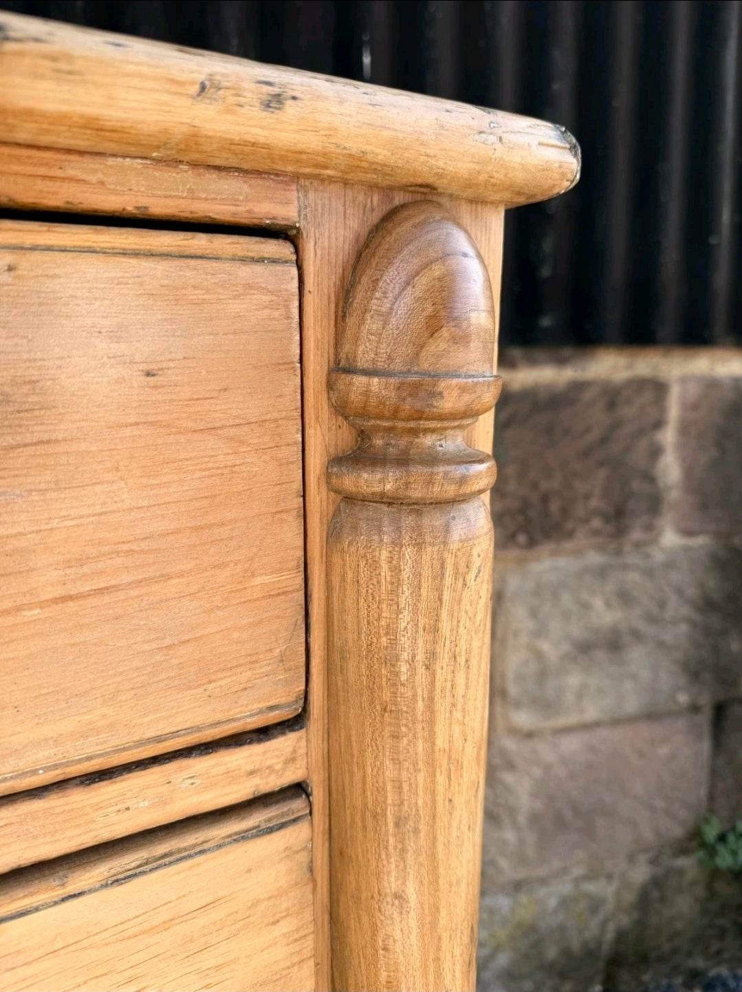 Antique Victorian Rustic Waxed Pine Chest Of Drawers, Country Cottage, Bedroom.