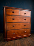 Large Original Mahogany Victorian Chest Of Drawers C1880, Storage, Bedroom,