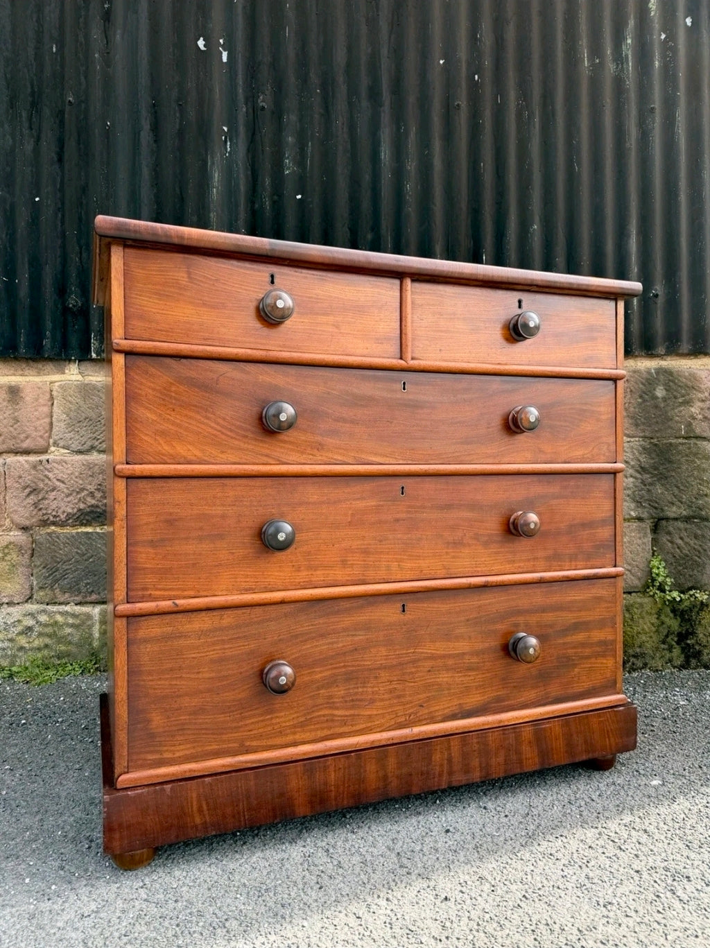 Antique Mahogany Chest Of Drawers, Victorian Original, 5 Drawers, Bedroom