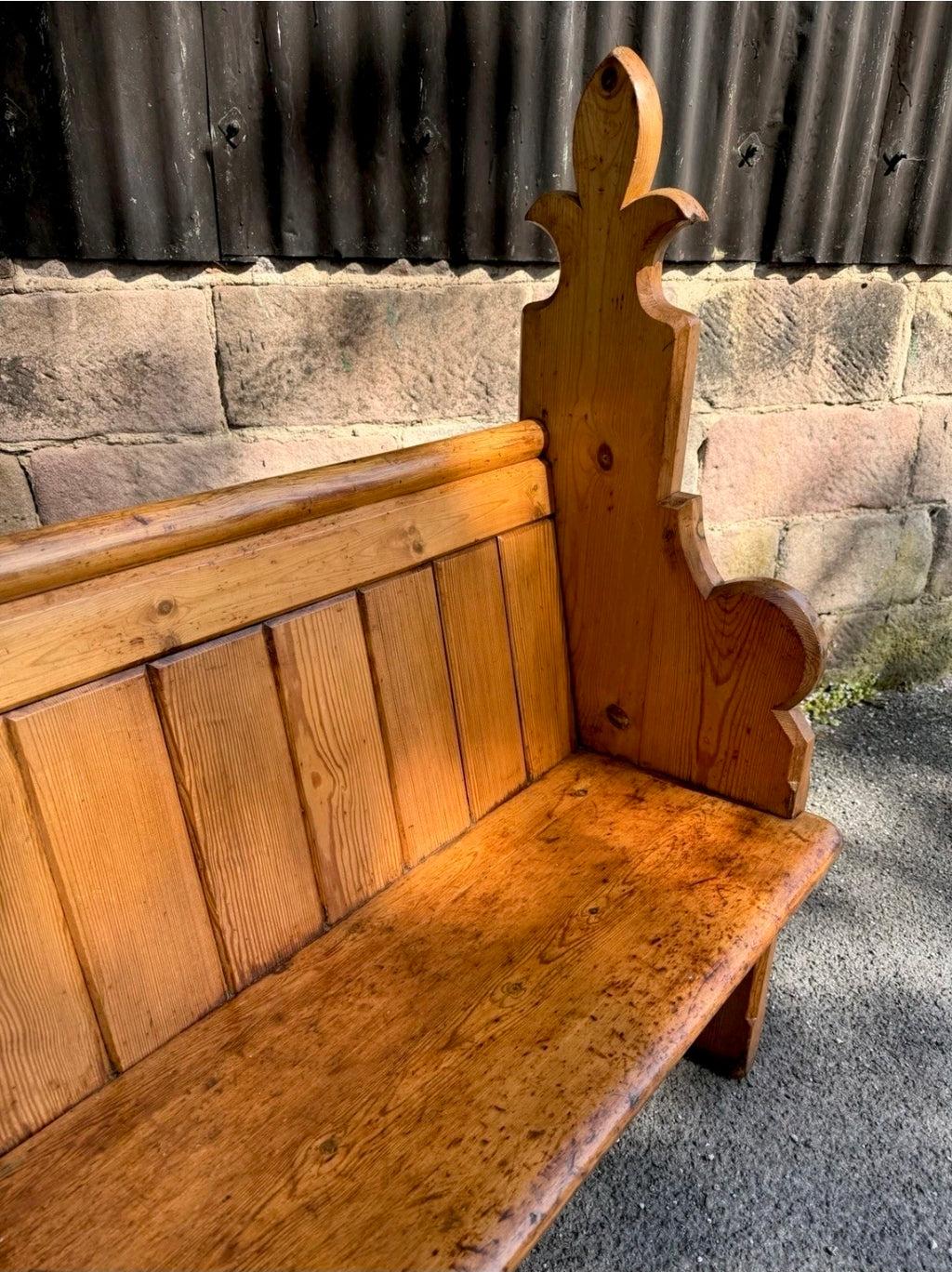 Victorian Pine Church Pew. 4 Seater, Hallway, Bench, Kitchen Seating, Dining