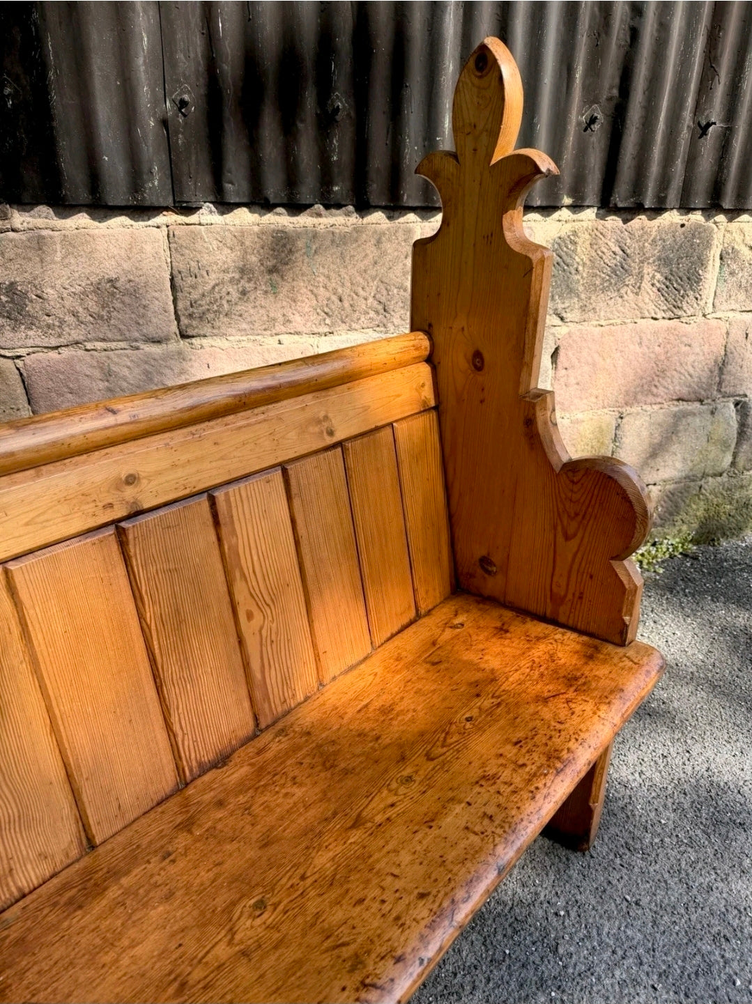 Victorian Pine Church Pew. 4 Seater, Hallway, Bench, Kitchen Seating, Dining