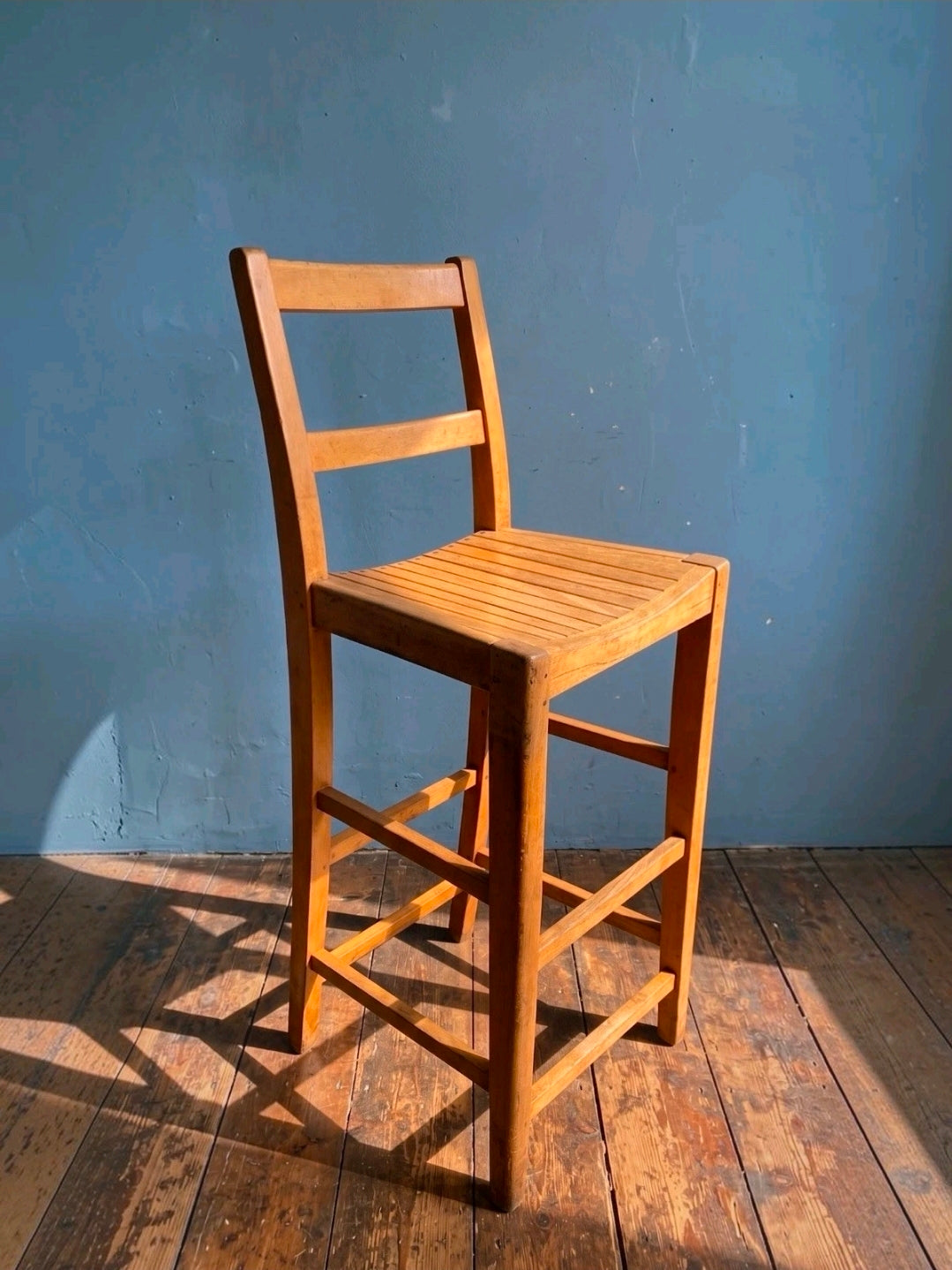 Vintage Beech High Stool, School Lab Chair, Kitchen, Accent Chair, Artist Chair