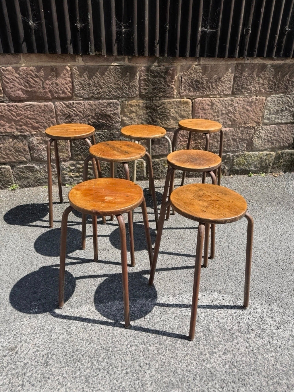Vintage 1950s Art School/lab Stools. Original, Industrial, Bedside, Lamp Table