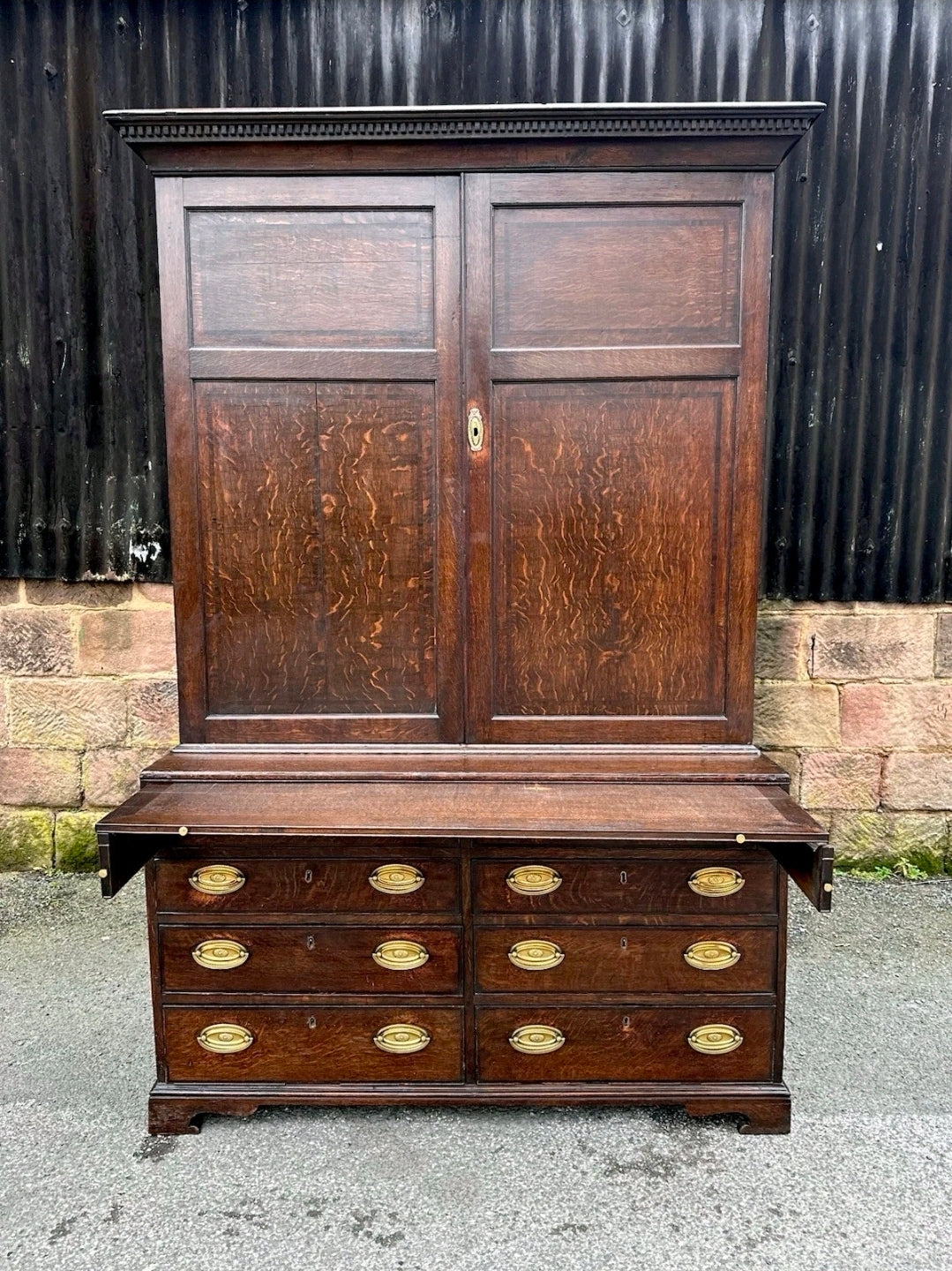 Antique George III Estate Office Cabinet. Oak, c1810, Country House, Storage
