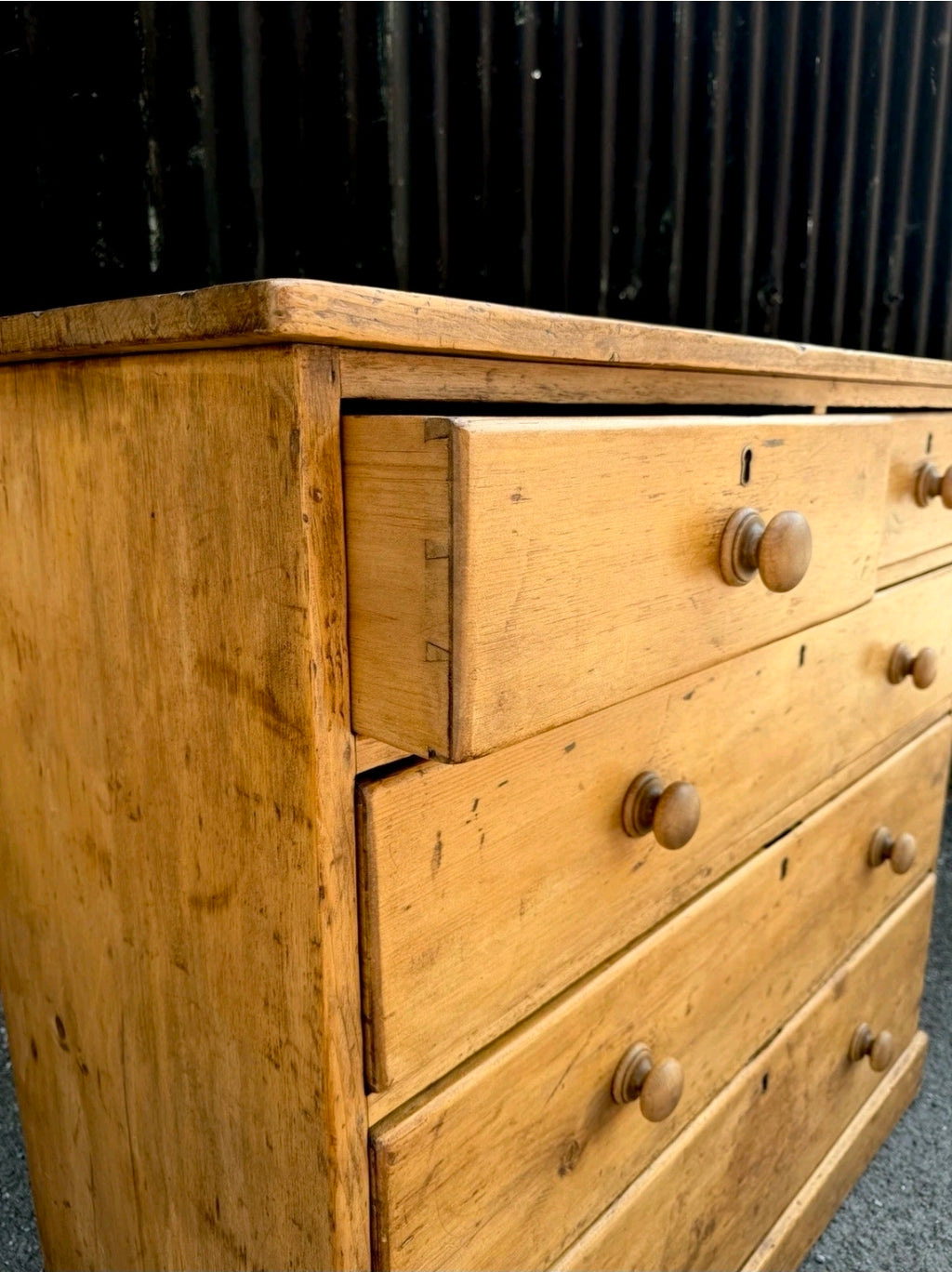 Large Victorian Pine Chest Of Drawers 2 Over 3, Country Farmhouse, Bedroom