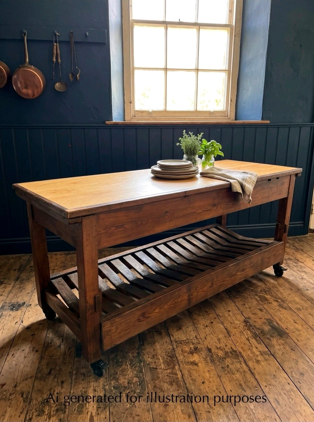 Vintage Industrial Drapers/Textile Mill Table. 1930’s, Kitchen Island, Original