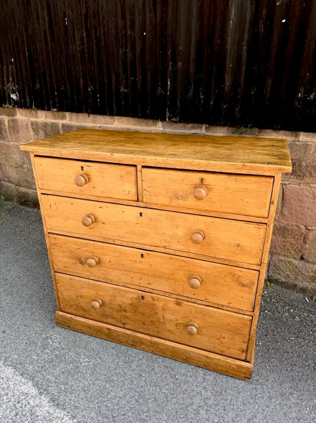 Large Victorian Pine Chest Of Drawers 2 Over 3, Country Farmhouse, Bedroom