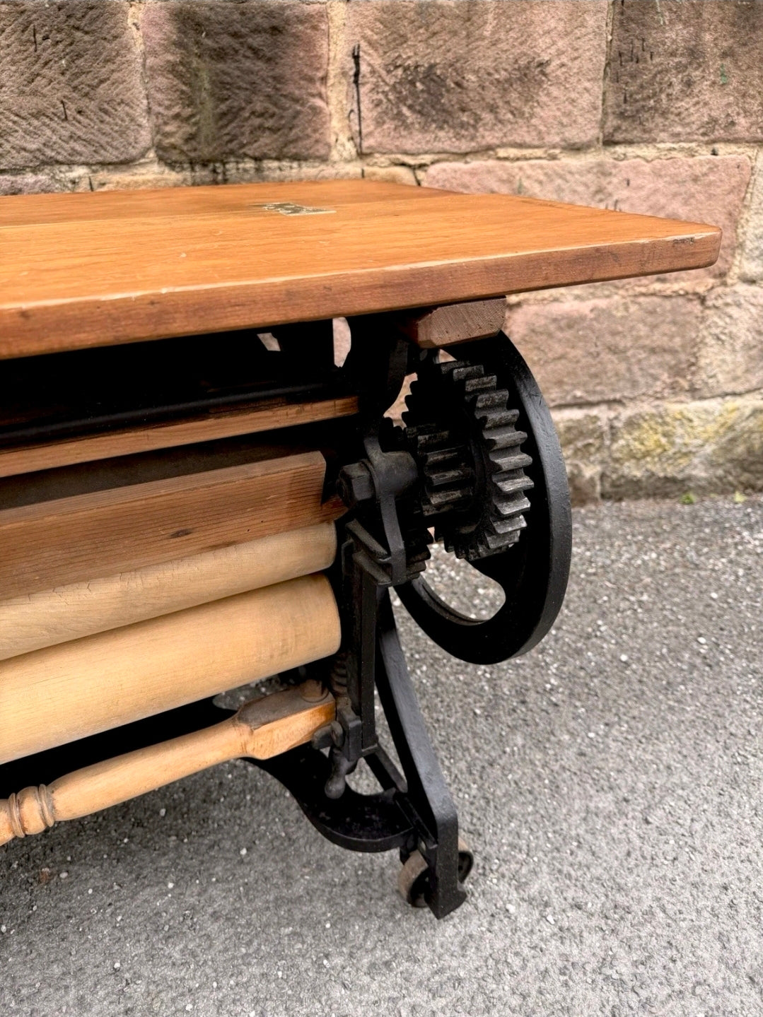Vintage CWS Mangle, Folding, Side Table, Desk, Industrial Feature Table, Hallway