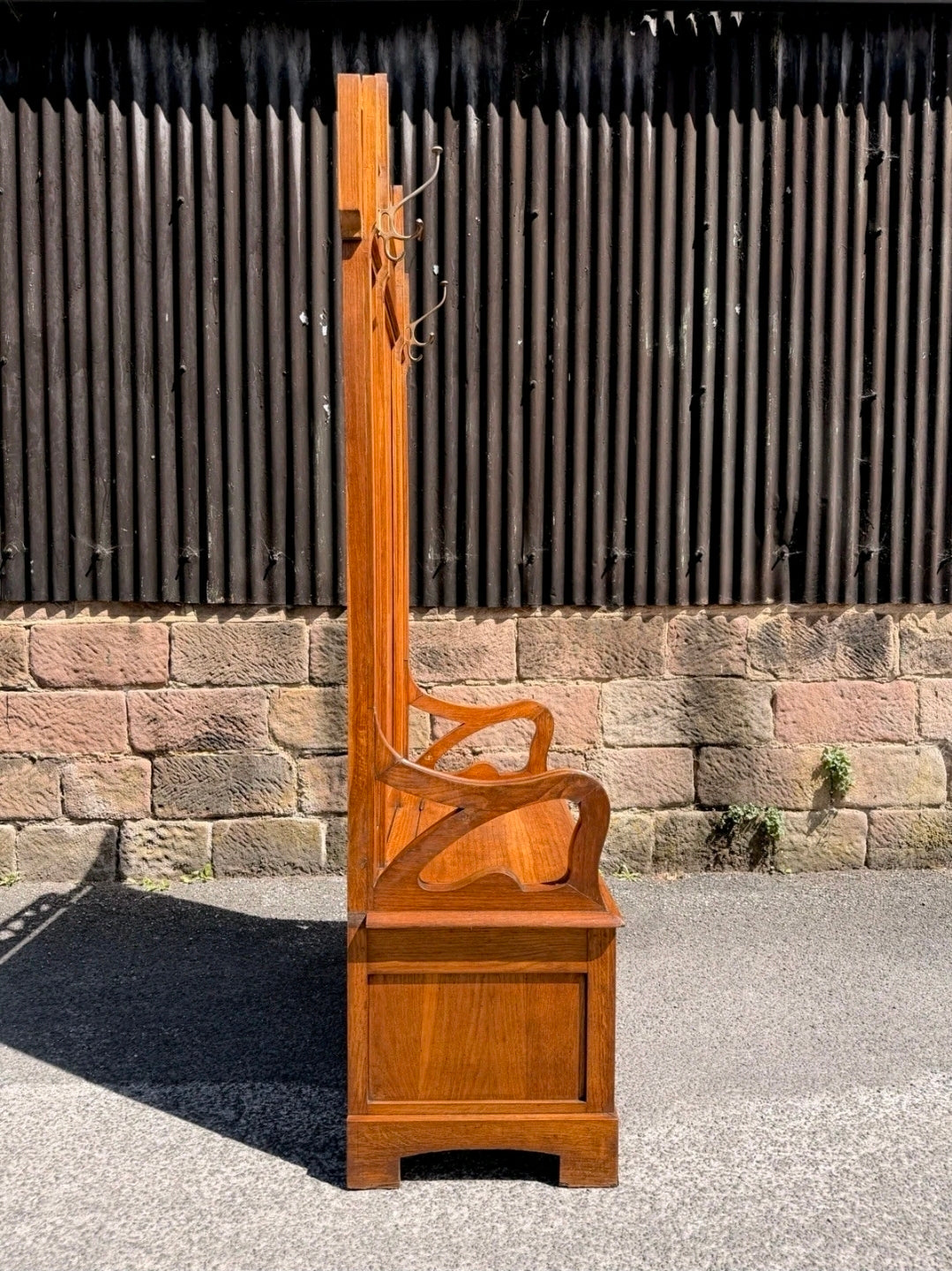 1920s Italian ‘Stile Liberty’ / Art Nouveau Hall Stand, Settle,Hall Seat,Walnut