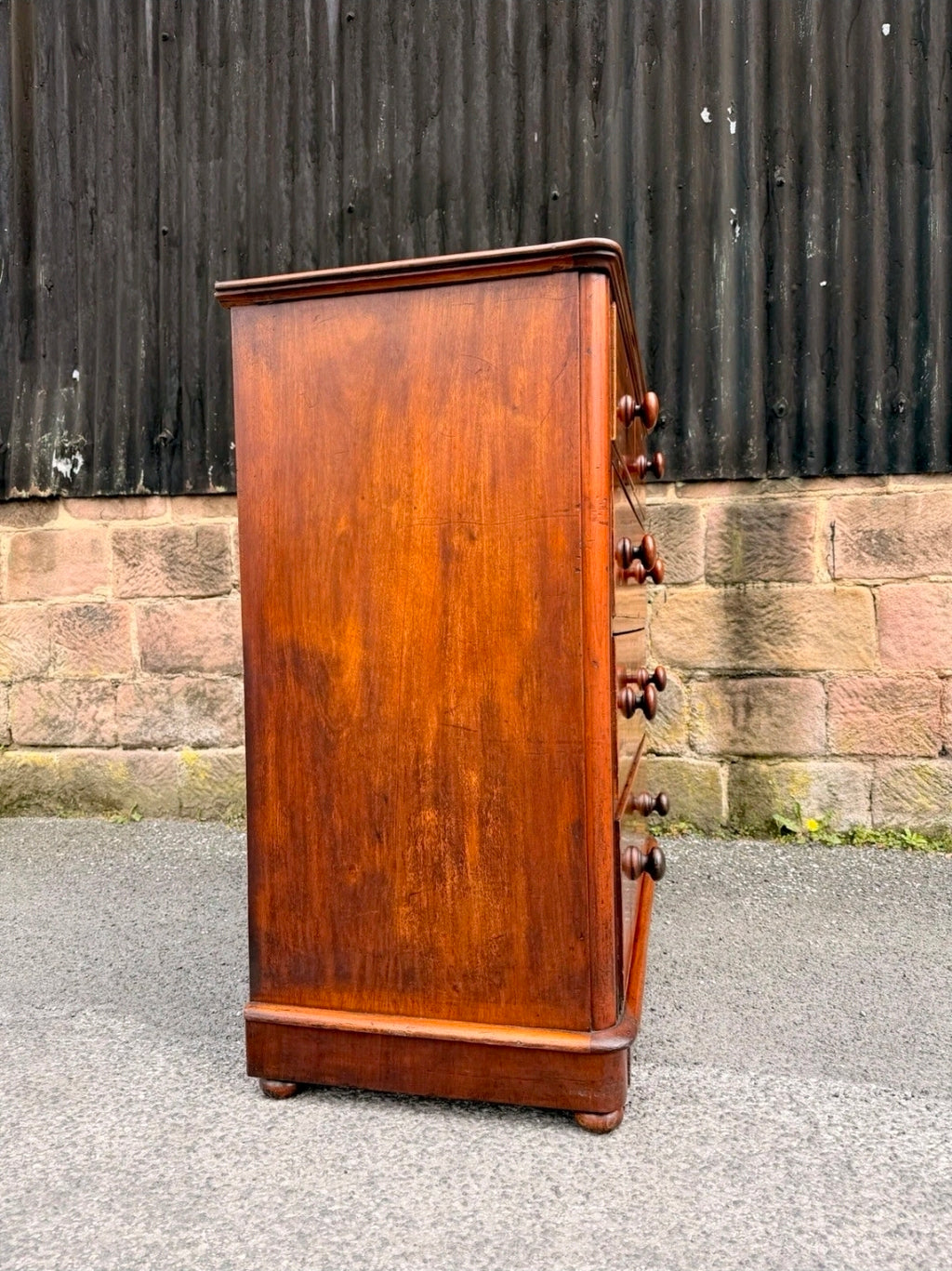 Antique Mahogany Chest Of Drawers, Victorian Original, 5 Drawers, Bedroom