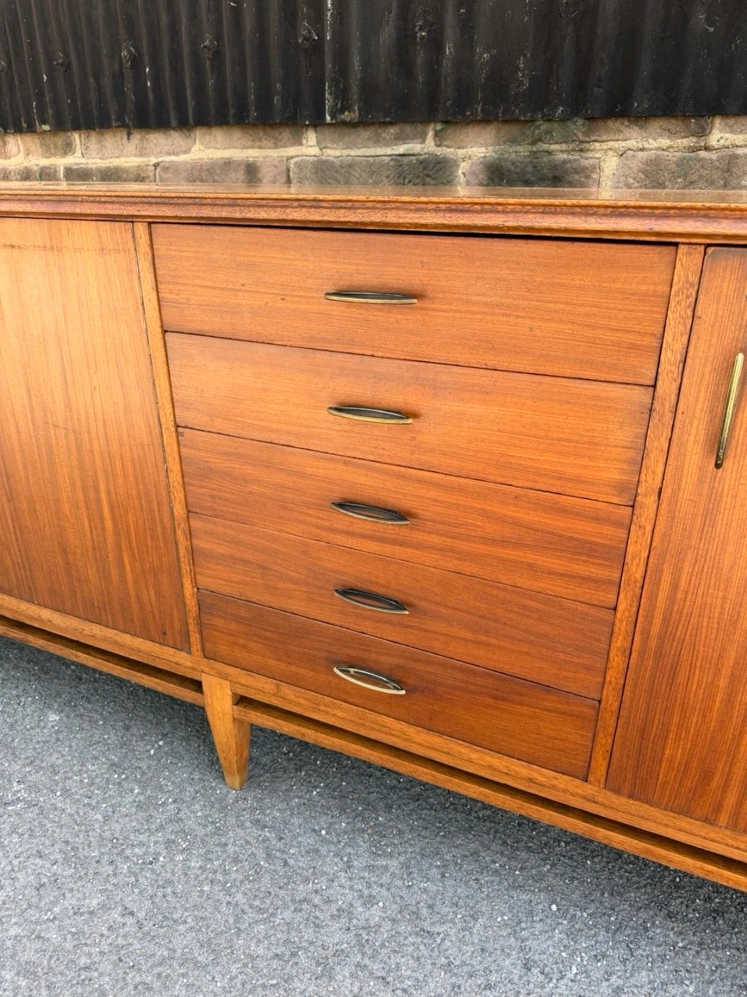 Large Mid Century Italian Rosewood Sideboard MCM, 7.5ft, Living Room, Storage