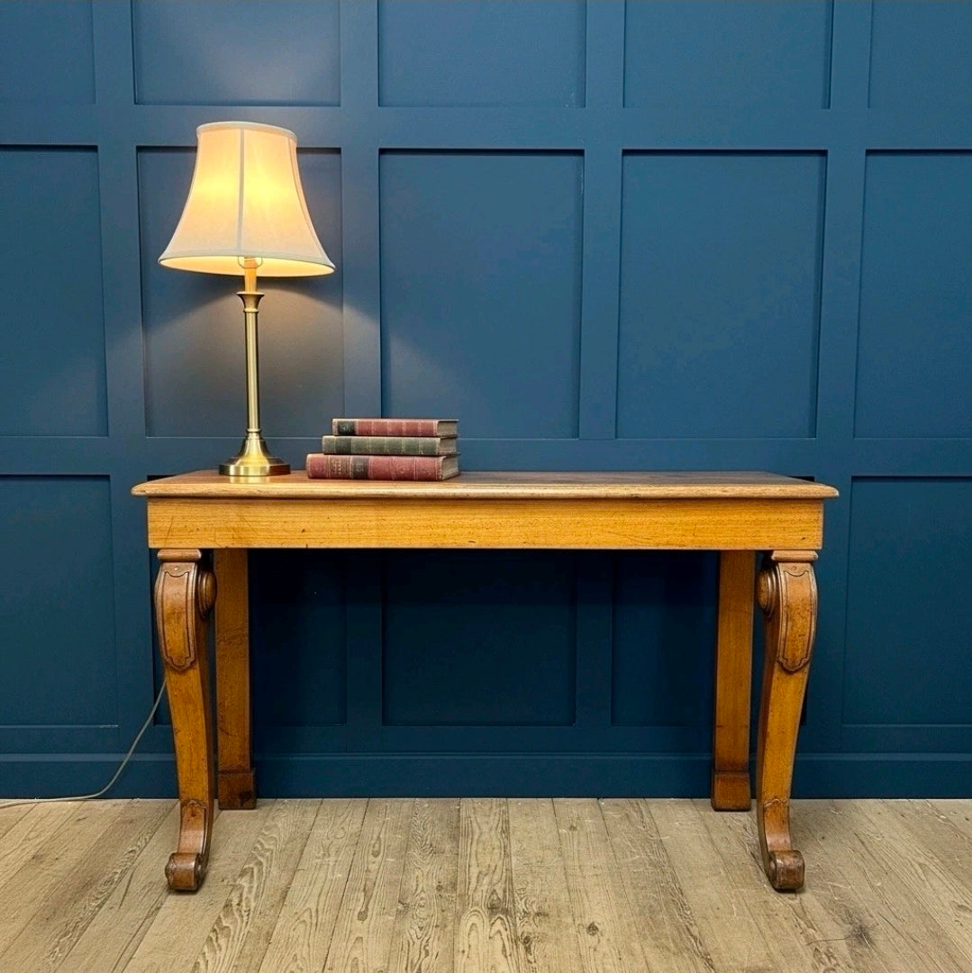 Antique Victorian Oak Console Table, Hall Table. Cabriole Legs, Hallway.