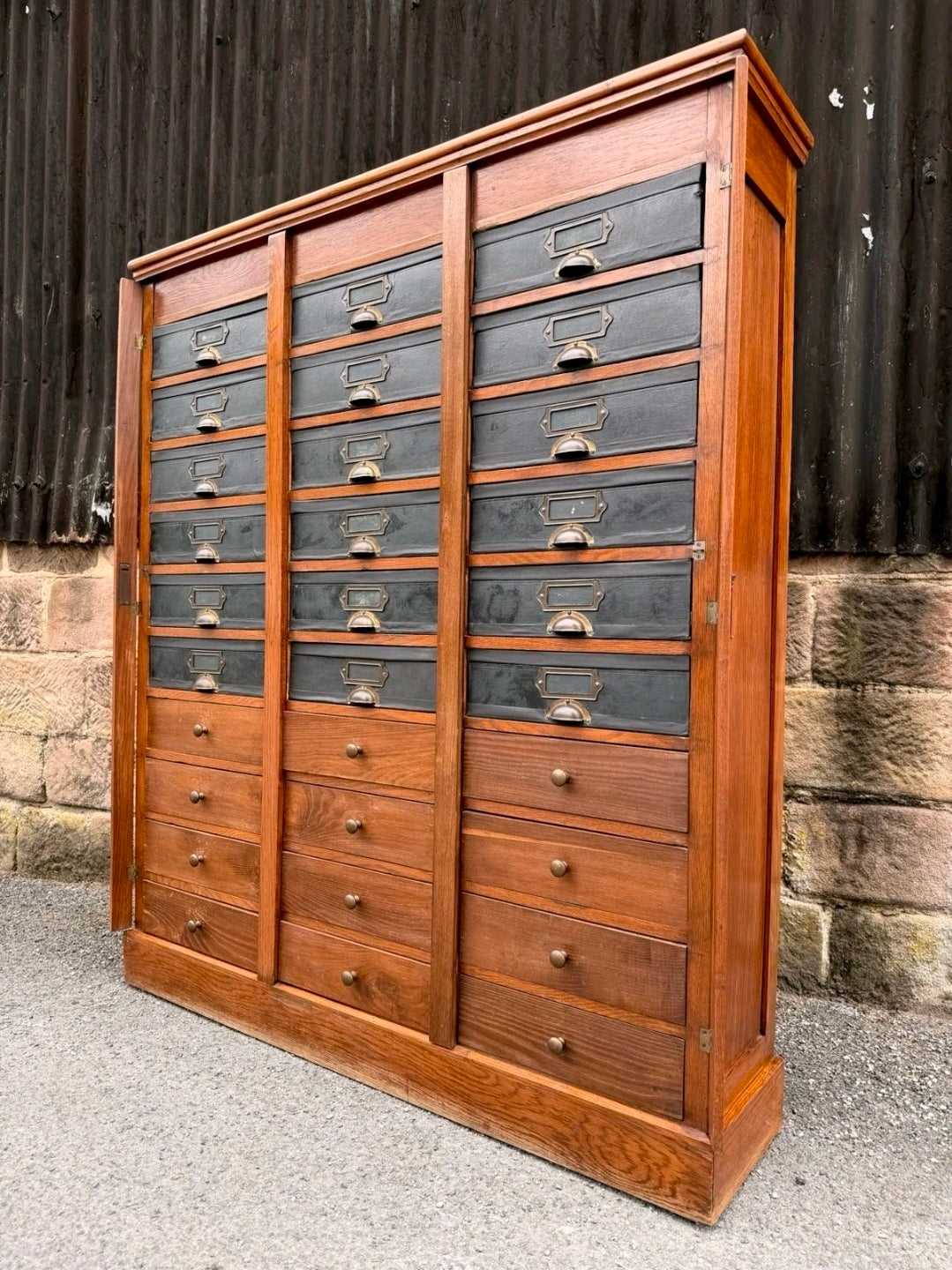 1920s Continental Filing Cabinet/Cartonnier. Oak, 30 Drawers, Haberdashery.