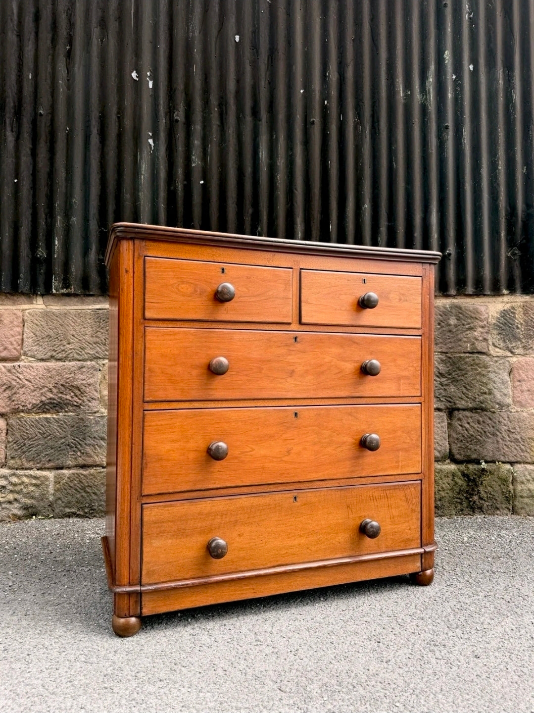 Antique Mahogany Chest Of Drawers, Victorian Original, 5 Drawers, Bedroom