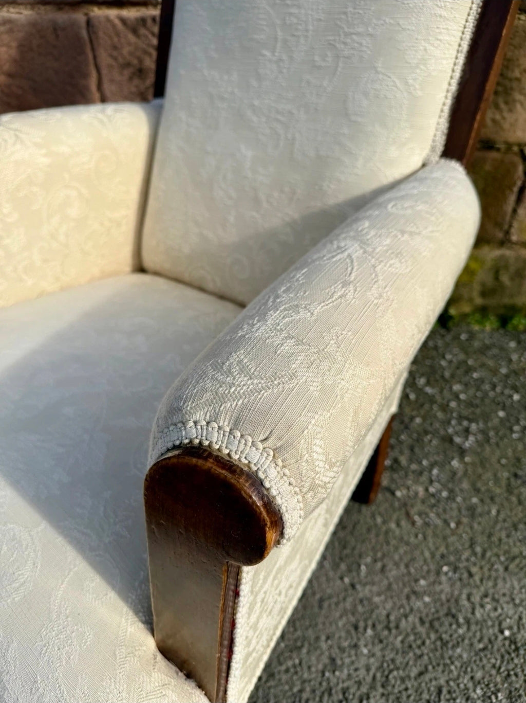 Victorian mahogany fireside armchair - Antique, library reading chair. C1880