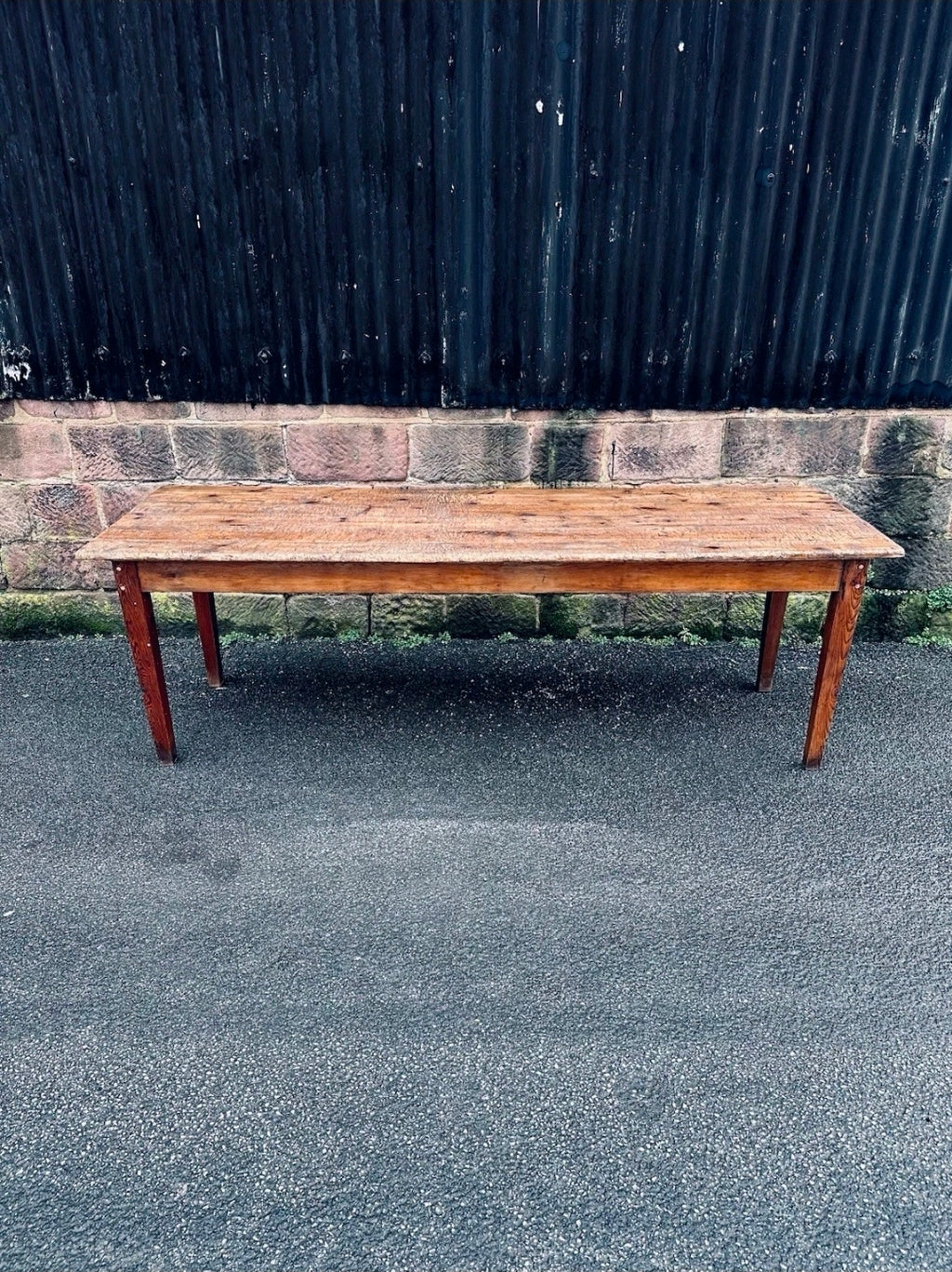 Extra Large Victorian Farmhouse Scrub Top Pine Estate Made Kitchen Table C1880.