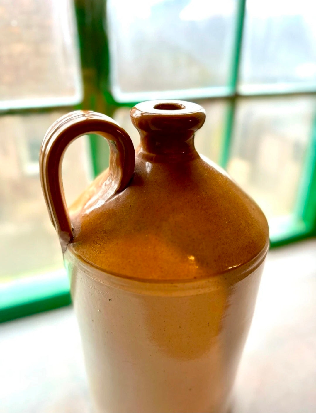 Antique Stoneware Flagons. 19th Century. Collectible, Decorative,Flower Vase