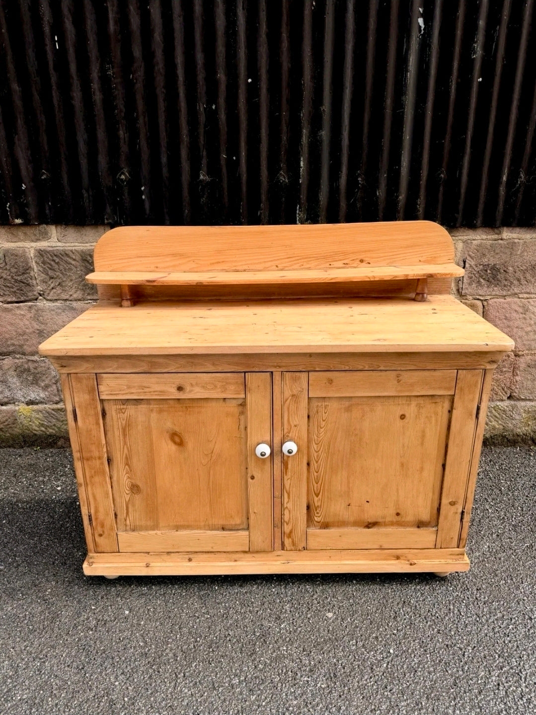 Victorian Antique Pine Chiffonier Side Board, Cupboard Console, Kitchen