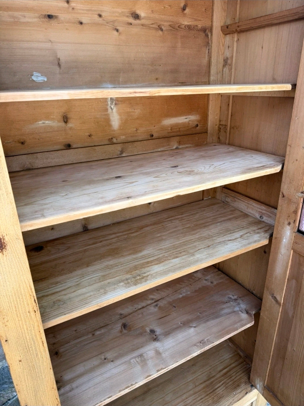 Antique Pine Large Pantry Larder Kitchen Housekeepers Cupboard, Glazed, Italian
