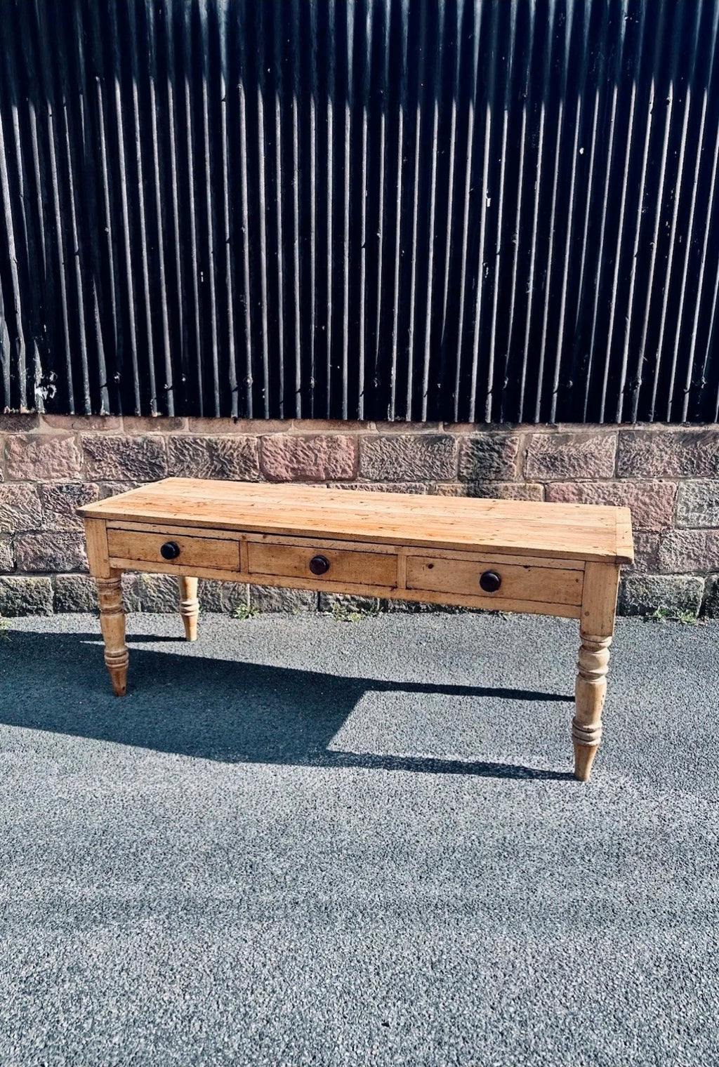 Antique Victorian Pine Farmhouse Table, Dining/ Prep, Country House, 3 Drawer