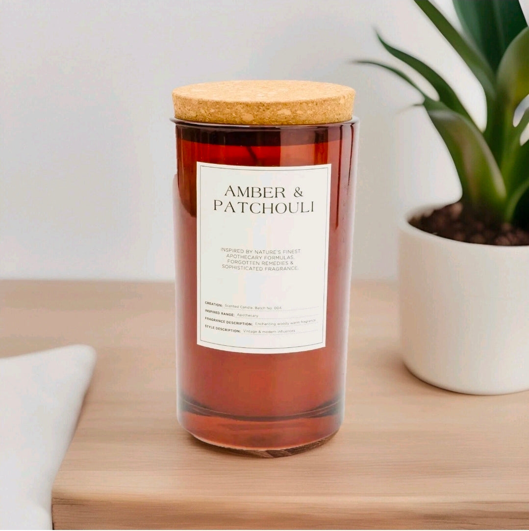 Large Glass Candle Jar.Amber & Patchouli,Eucalyptus & Cucumber,Pomegranate Spice