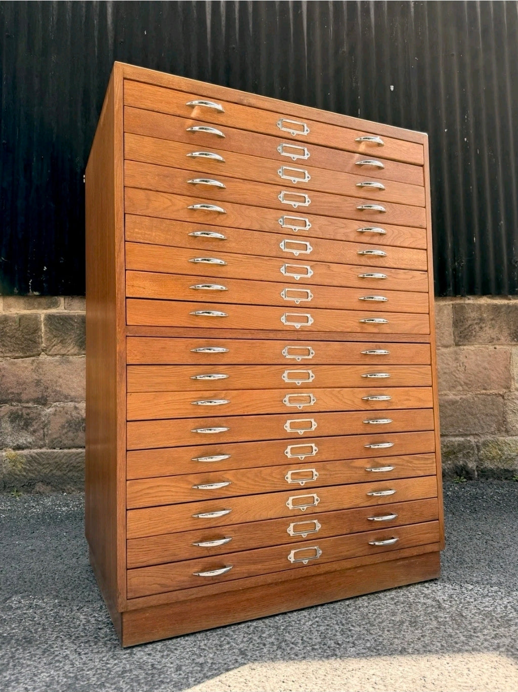 1950s Tall Architects’ Plan Chest. Oak & Birch. Artists, Studio, Storage.