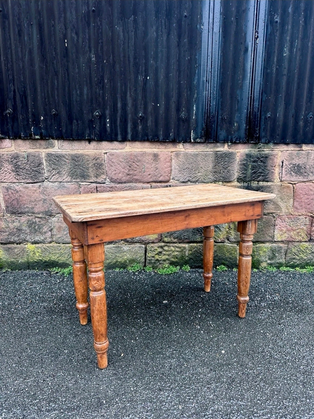 Vintage Farmhouse Pine Side Table. Country, Kitchen, Prep, Rustic,