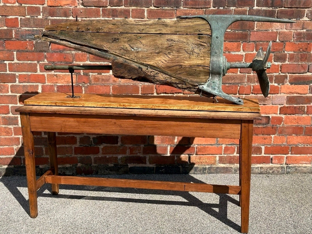 Antique Boat Propeller & Keel on Display Base and Stand. Table Decoration. 1915