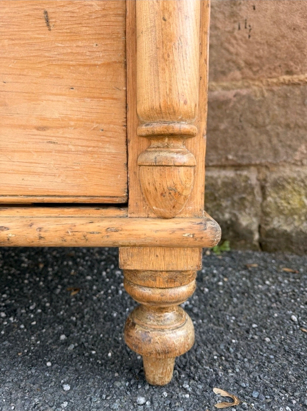 Antique Victorian Rustic Waxed Pine Chest Of Drawers, Country Cottage, Bedroom.