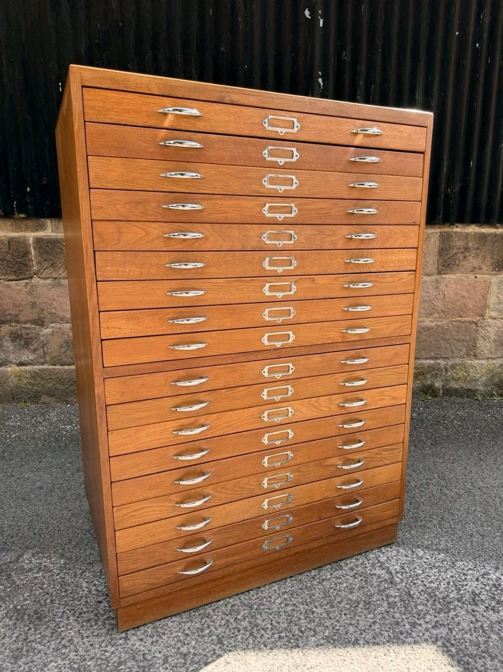 1950s Tall Architects’ Plan Chest. Oak & Birch. Artists, Studio, Storage.
