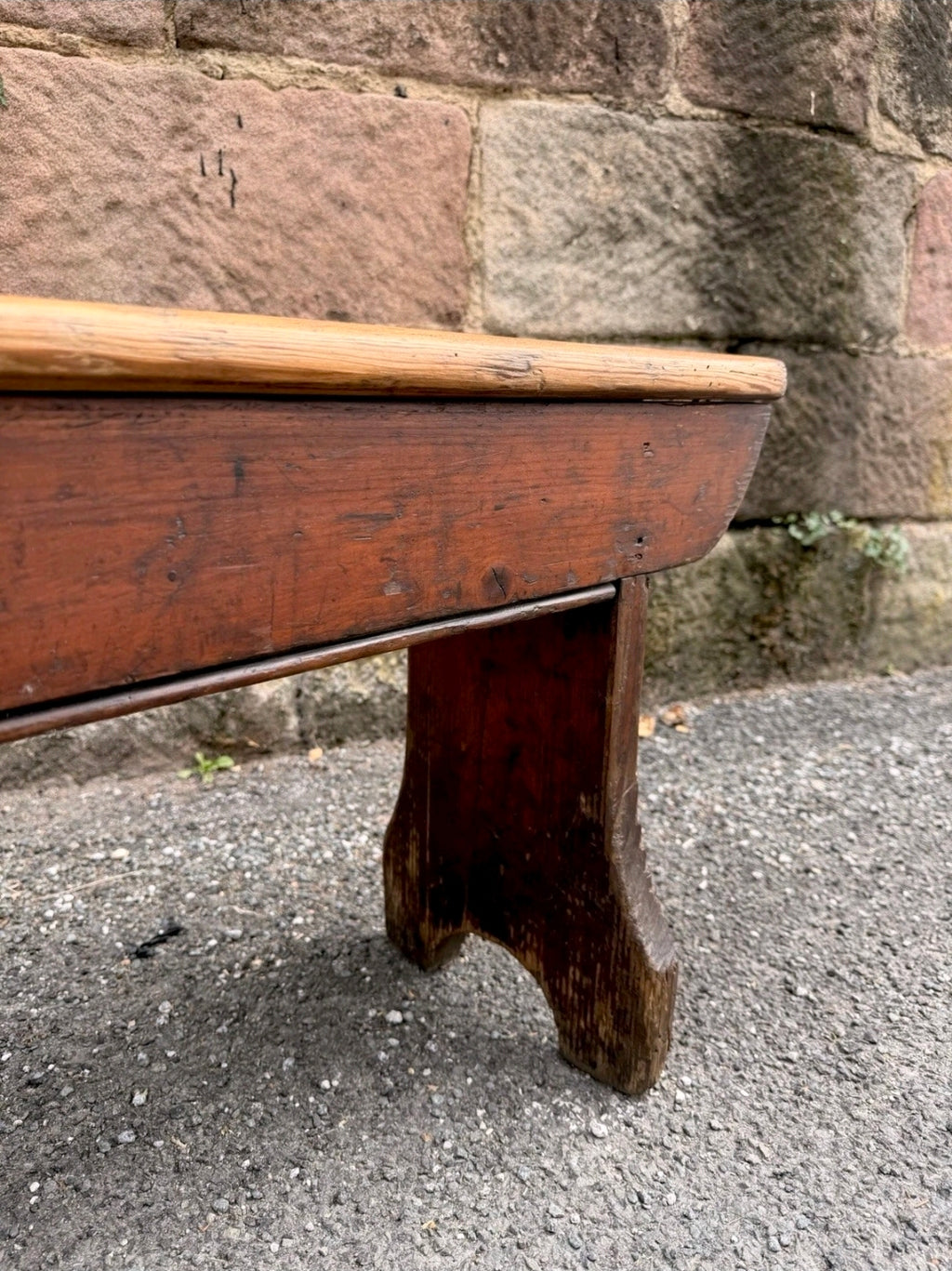 Antique Victorian Rustic Pine Bench, Church Bench, Dining Bench, Hallway