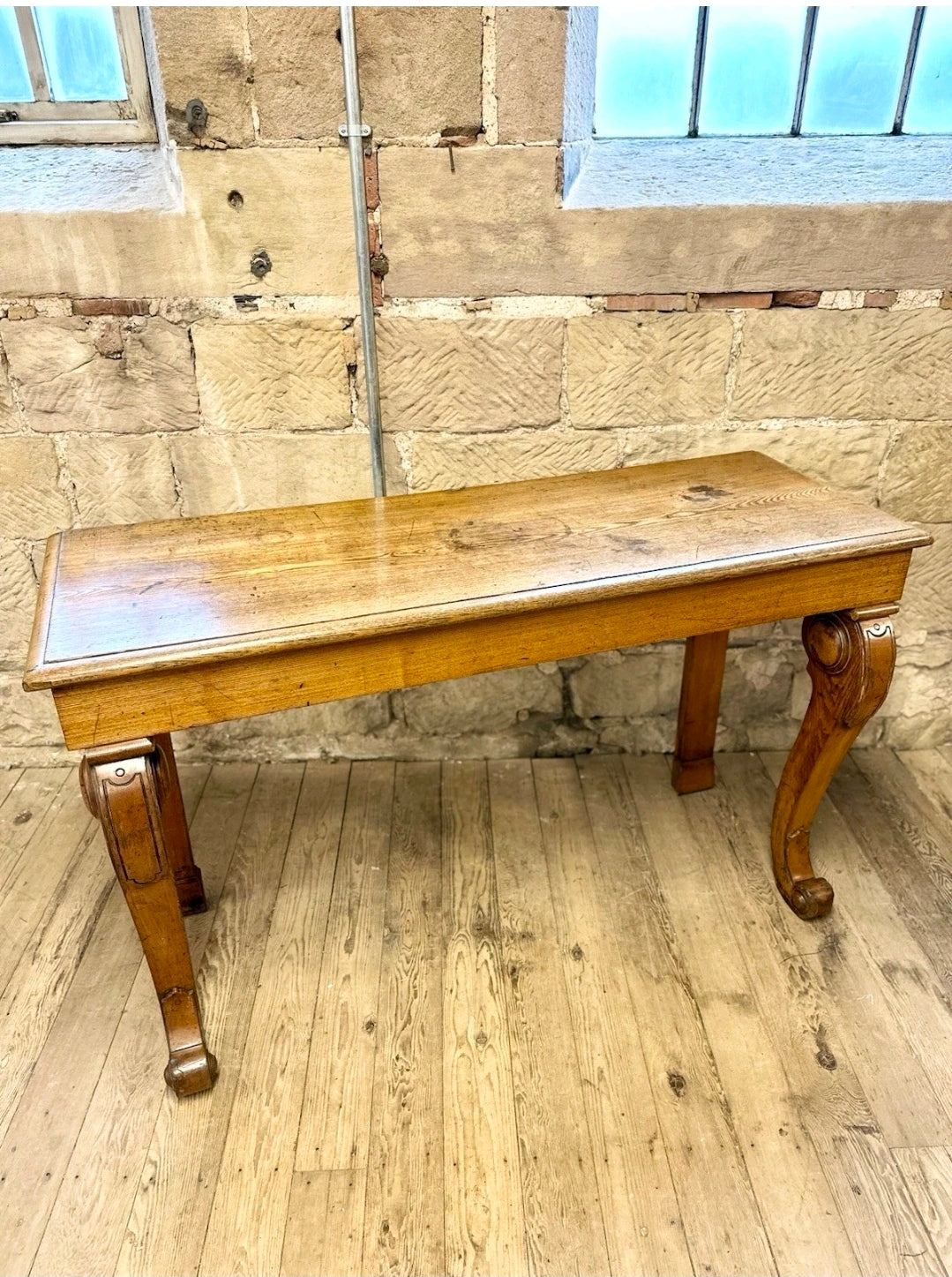 Antique Victorian Oak Console Table, Hall Table. Cabriole Legs, Hallway.