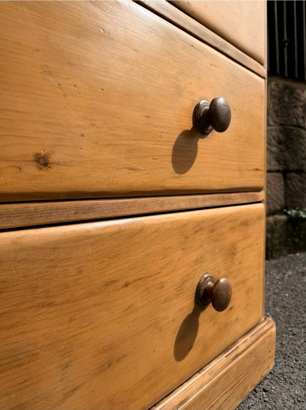 Large Antique Victorian Waxed Pine Chest Of Drawers, Country Farmhouse, Bedroom.