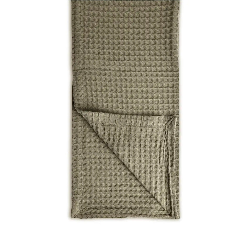 Hotel Waffle Throw Blanket - 100% Cotton Bedspread (Khaki)